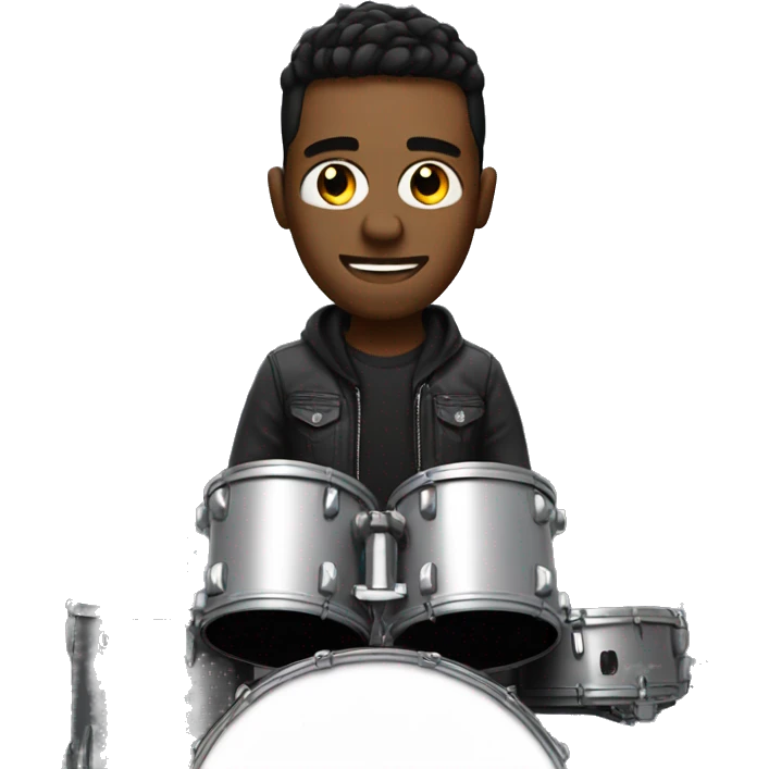 Cool guy plays drums emoji