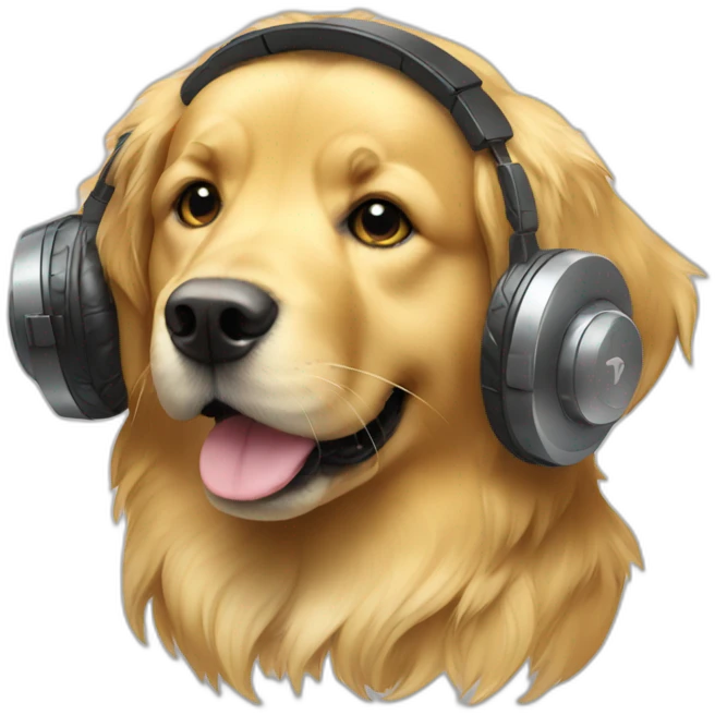 Golden retriever dj emoji