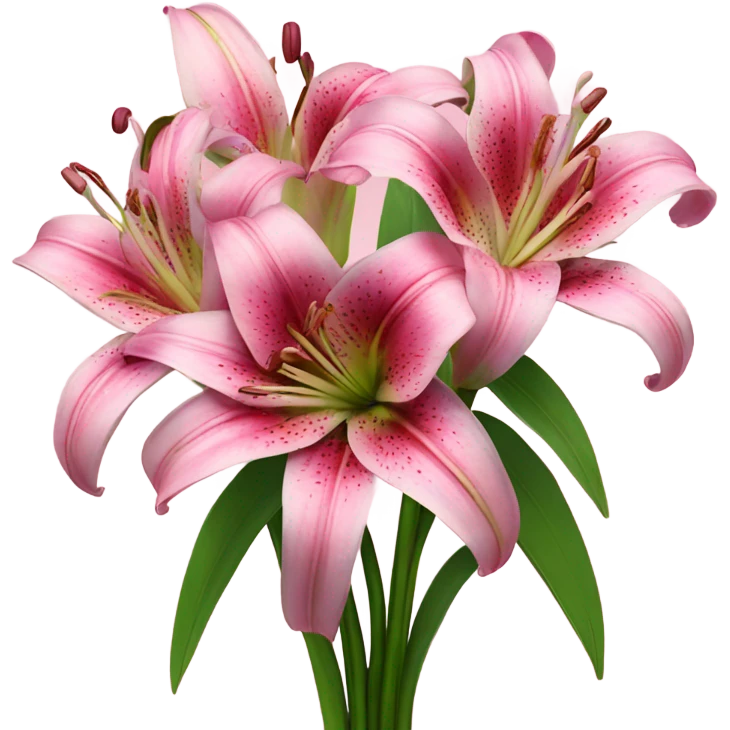 lily flowers pink bouquet  emoji
