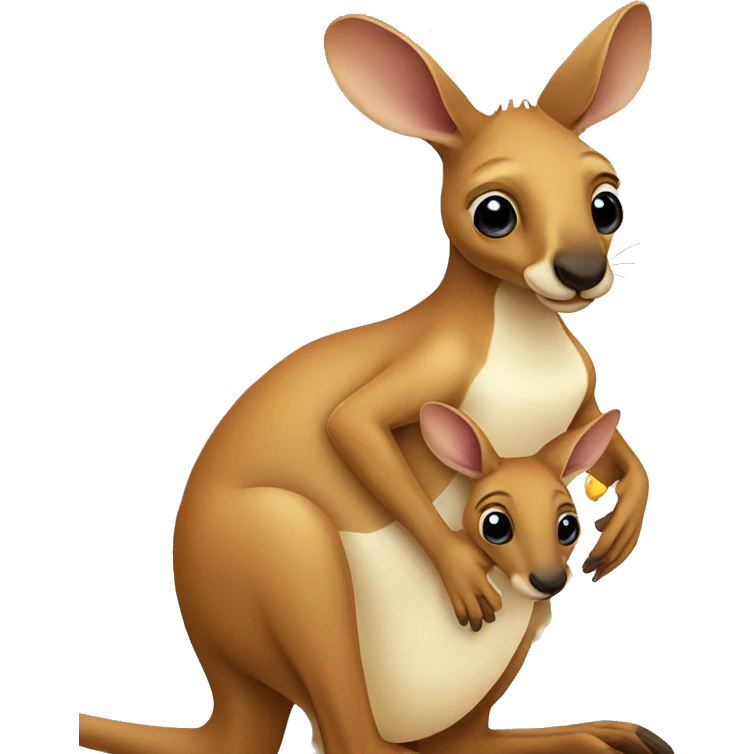 kangaroo with baby in its pouch emoji