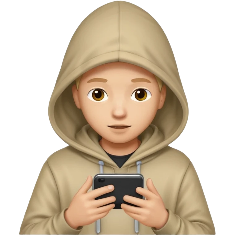 Hooded emoji on their phone making money emoji