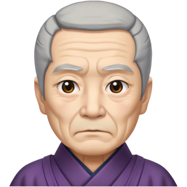 Japanese Castle Lord, old, half body emoji