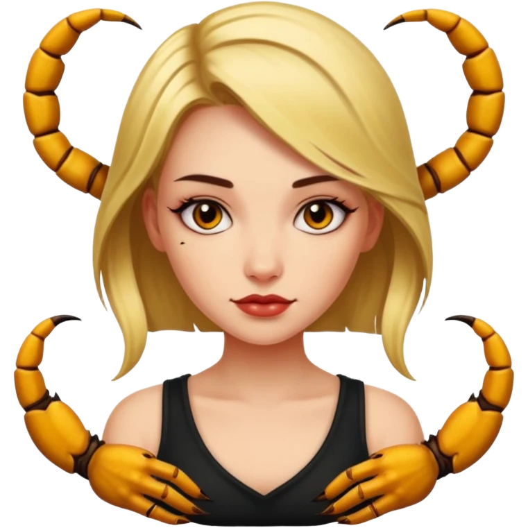 Girl with tattoo, Scorpion zodiac sign. emoji
