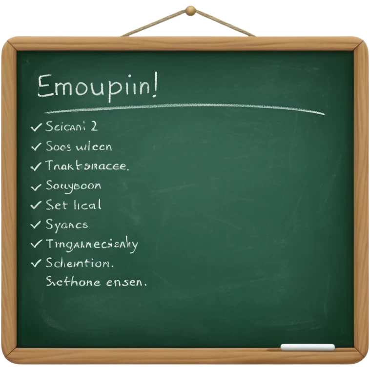 green black board notes on it emoji