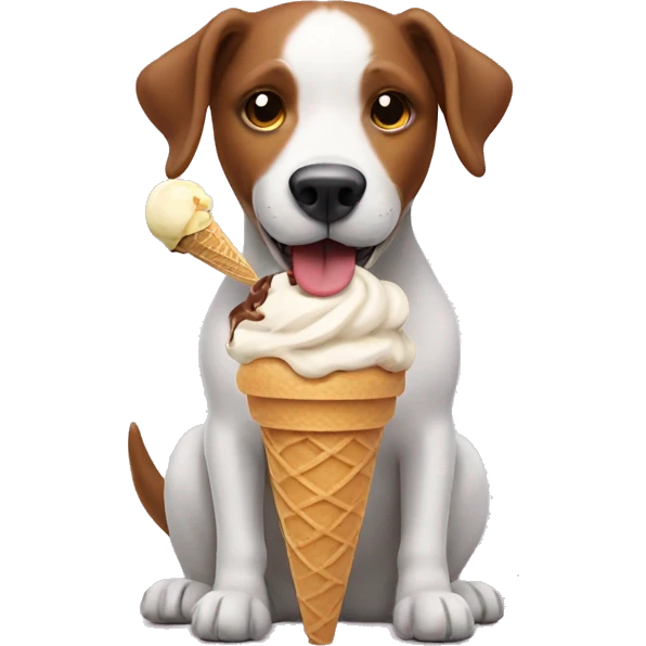 dog eating ice cream  emoji