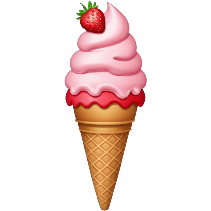Strawberry ice cream cone  emoji