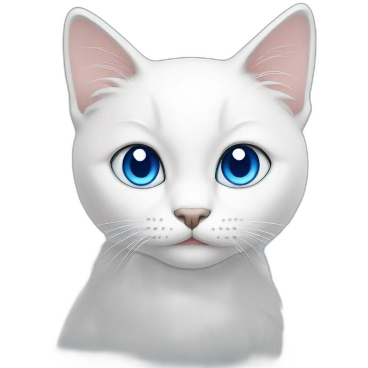 White cat with blue eyes emoji