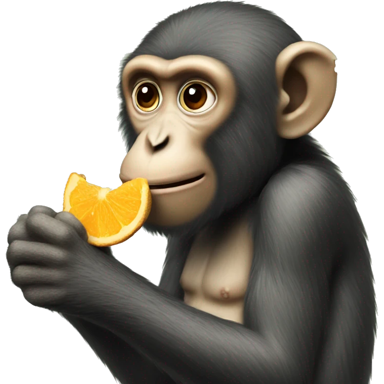 A monkey eating a ginger emoji