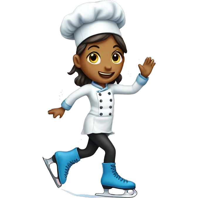 Chef girl on ice skates emoji