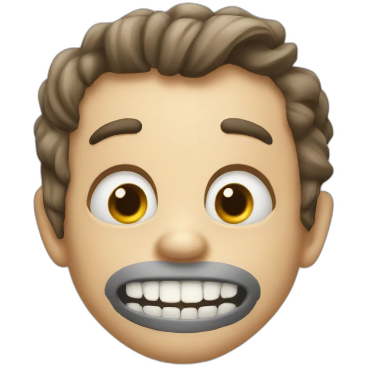 mewing - jaw - giant mouth big eyes. - Realistic emoji