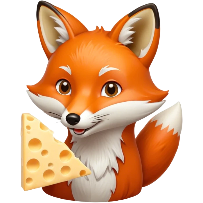 Fox eating cheese emoji