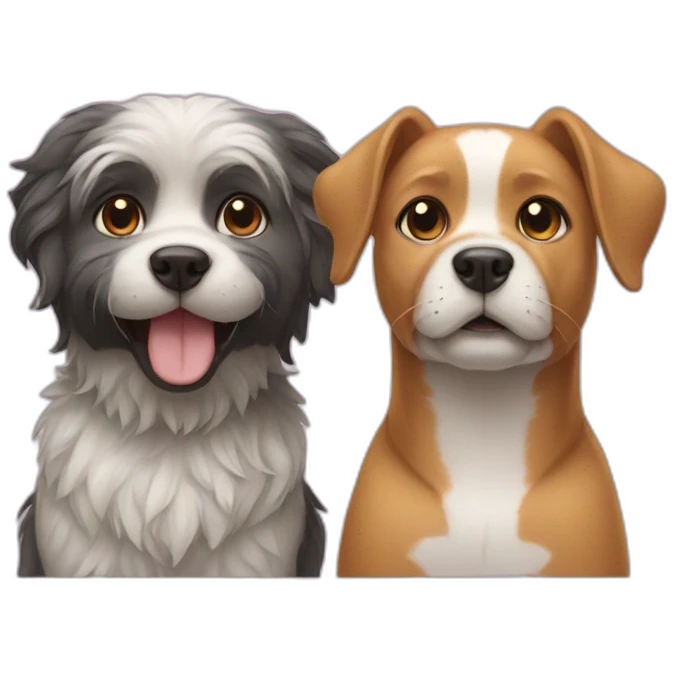Cat and dog emoji