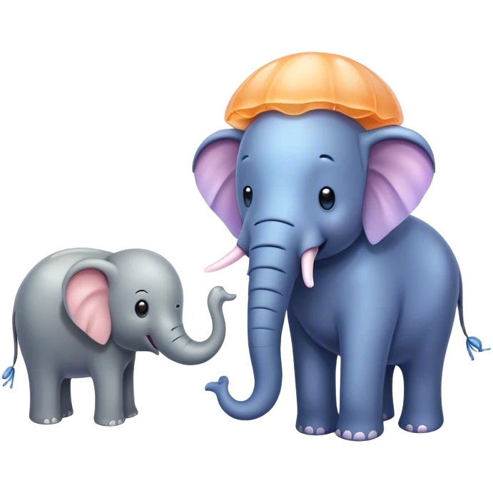 jellyfish and elephant are friend emoji