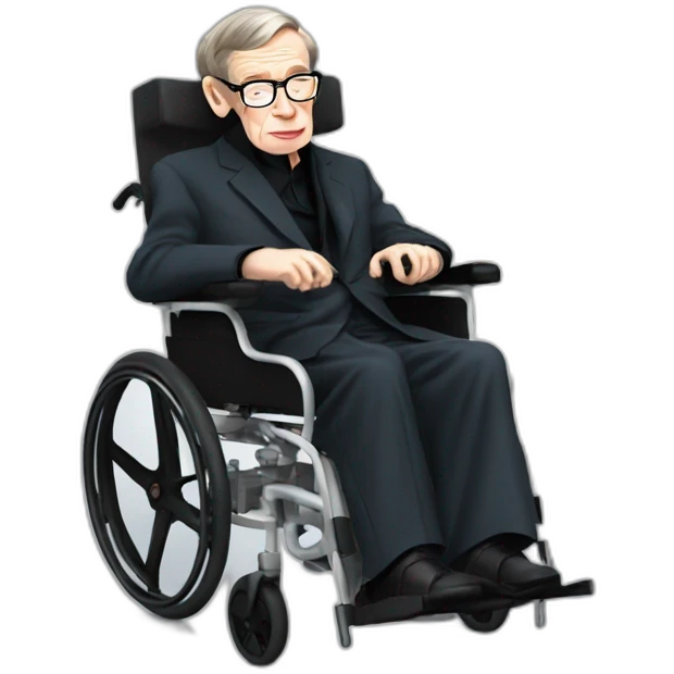 Stephen Hawking on a wheelchair emoji