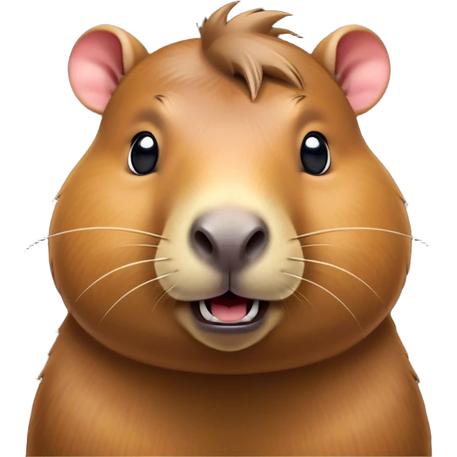 Cinematic Comical Capybara Portrait Emoji, Head tilted dramatically with an exaggeratedly shocked expression, featuring a robust, rotund build and a distinct capybara head with a broad snout and small ears, with wide, comically expressive eyes full of humorous disbelief, Simplified yet hilariously expressive features, highly detailed, glowing with a slightly sassy natural glow, high shine, dramatic yet playful, stylized with an air of quirky charm, soft glowing outline, capturing the essence of a meme-worthy capybara that looks ready to side-eye its way into viral fame! emoji