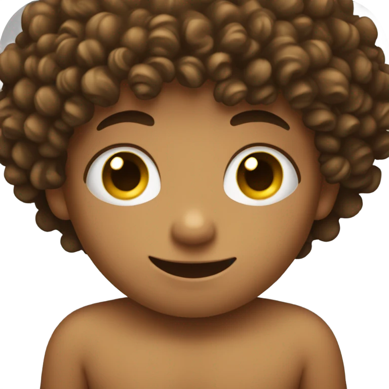 Kid with curly hair and no shirt emoji