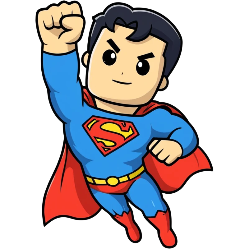 Superman black hair raised fiat emoji