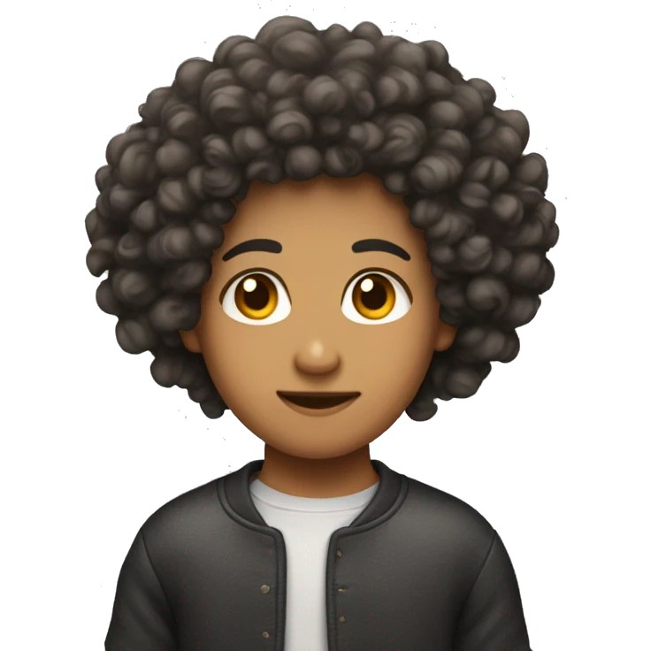 Shrug emoji but lightskin with a curly fro emoji