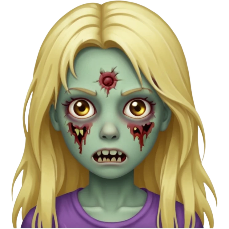 girl zombie with long blonde hair emoji