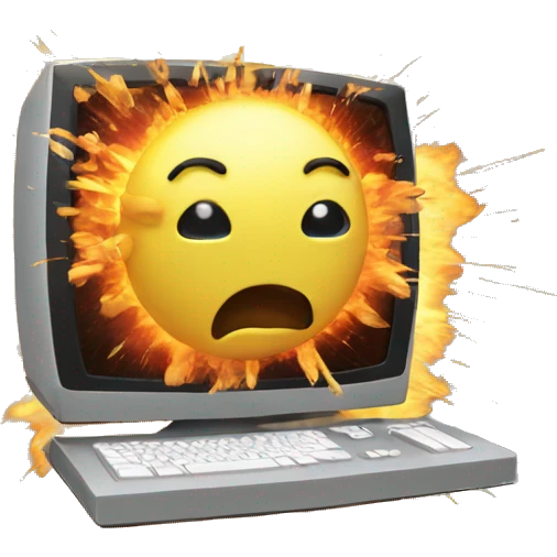 Exploding computer emoji