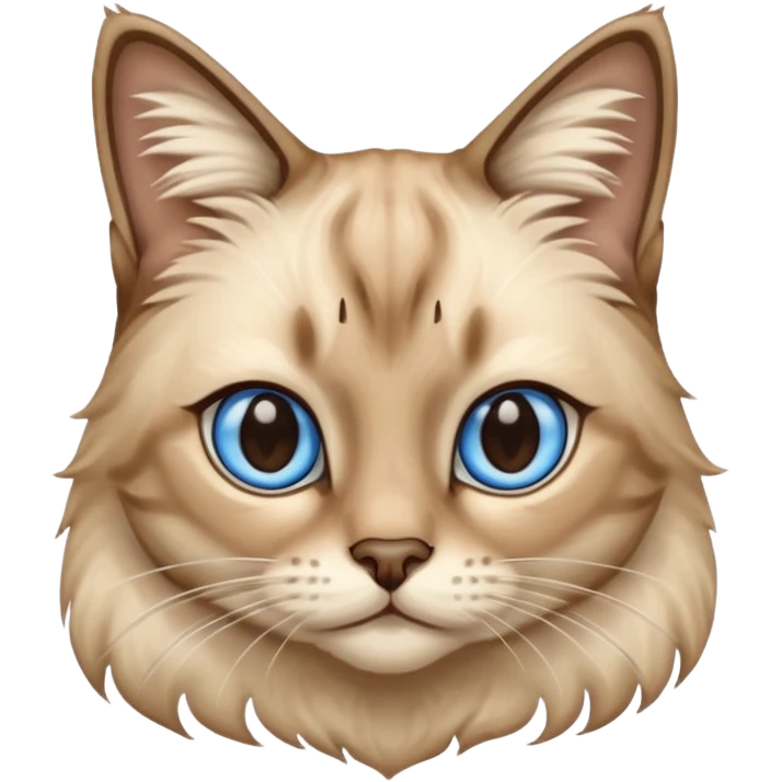 Tabby cat long hair in Siamese colors emoji