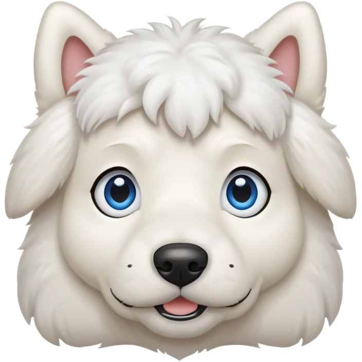 big blue eyed white dog emoji