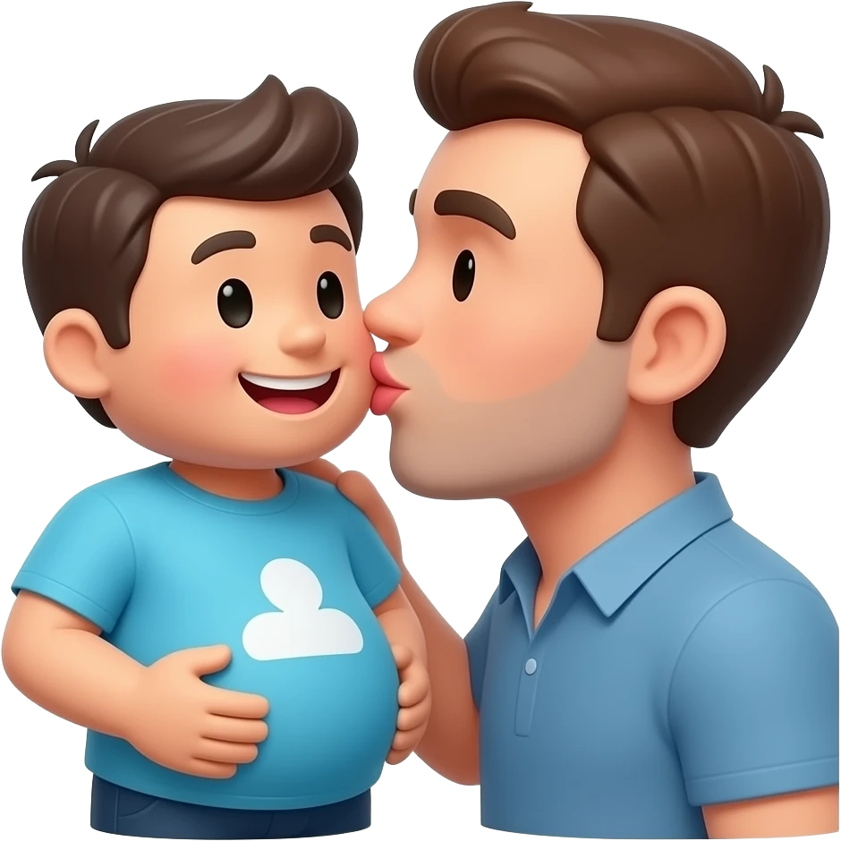 pregnant Roblox with another man standing next to him logo they the man is pregnent are kissing emoji