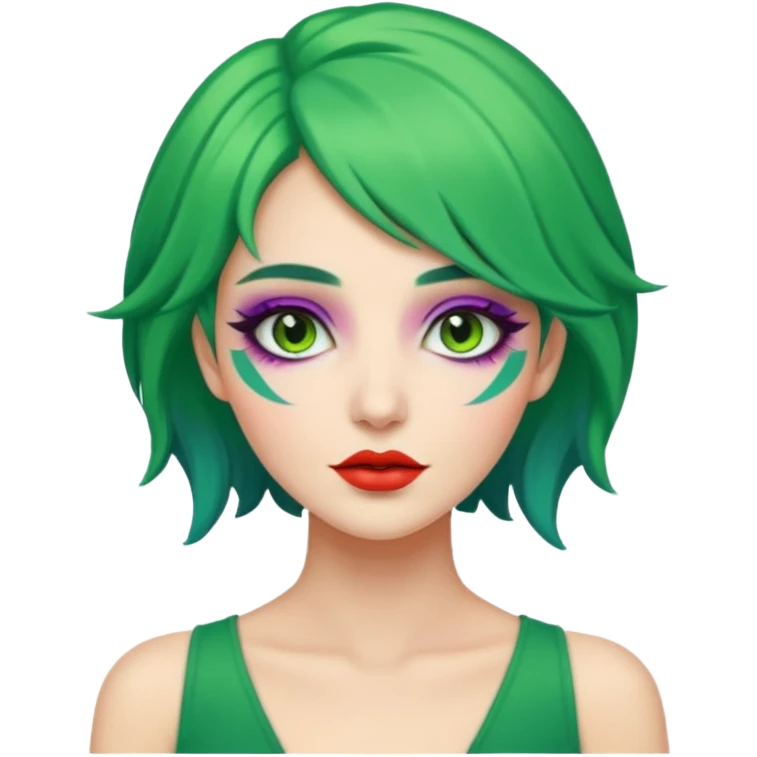 green haired fantastic woman emoji