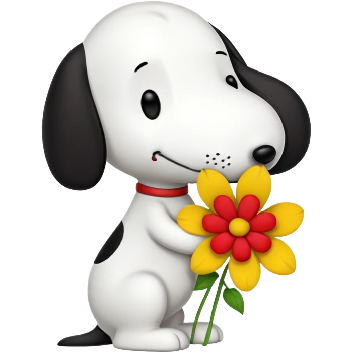 snoopy kissing flowers emoji emoji