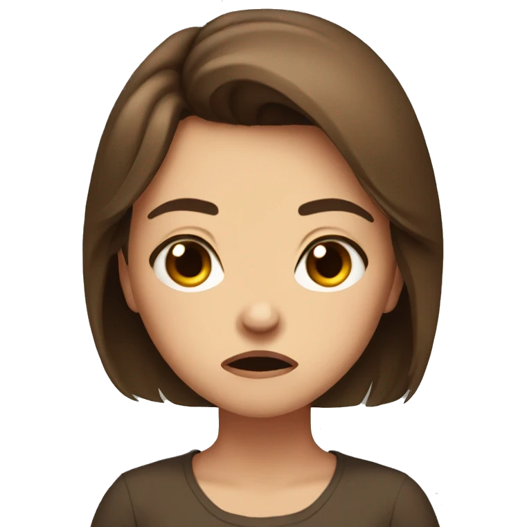 angry cute girl with brown hair emoji