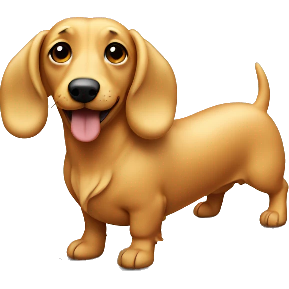 Fluffy blonde wiener dog emoji
