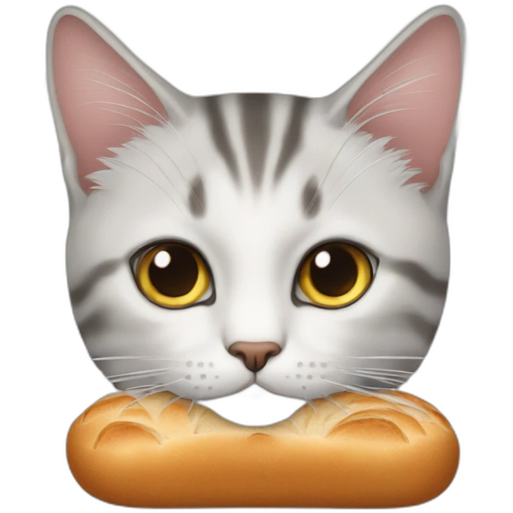 Katze sie ein brot isst emoji