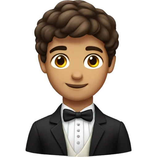 Portuguese boy with brown hair as a groom emoji