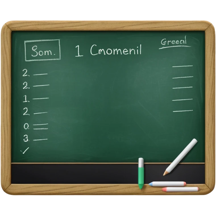 green black board notes on it emoji