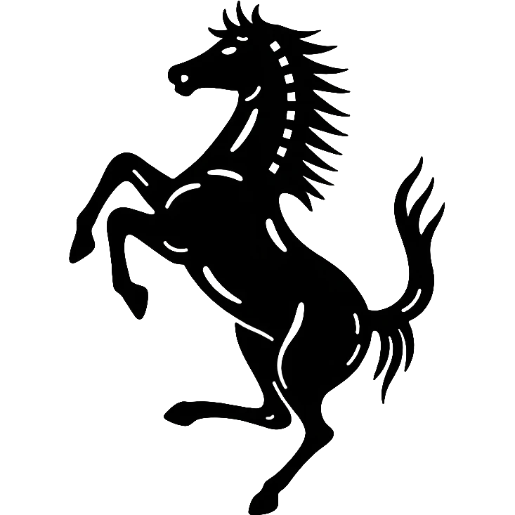 Ferrari logo with prancing horse emoji