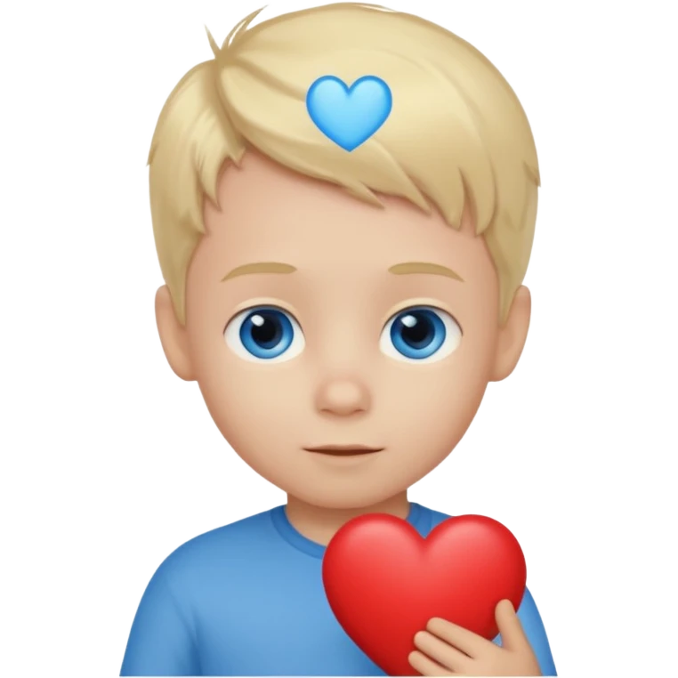 boy 2 years blonde hair blue eyes with heart emoji
