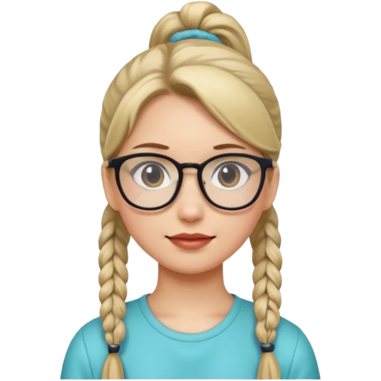 Ponytail Girl with Glasses emoji
