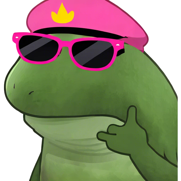 Green and pink graffiti emoji