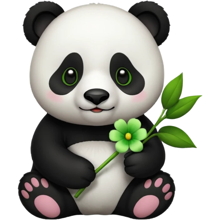 panda holding flower emoji