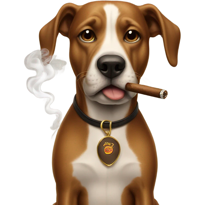 Dog smoking a cigar emoji