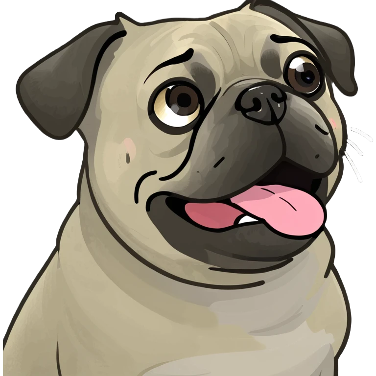 Pug with tongue out emoji