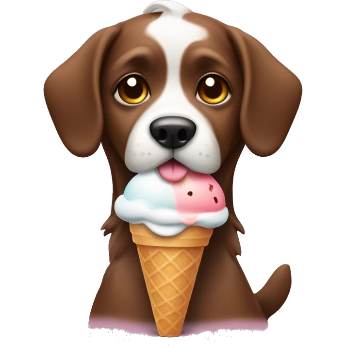 Dog with ice cream emoji