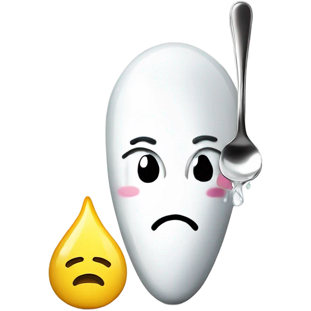 Add a spoon of sugar and a lighter under the spoon in front of a crying face  emoji