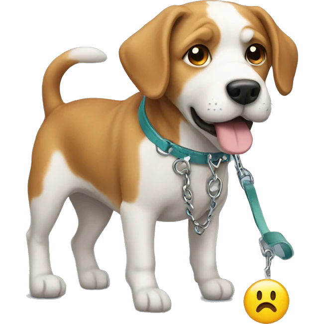 A dog on a leash emoji