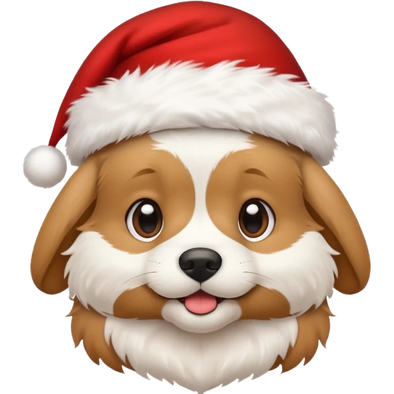 Puppy with Santa hat  emoji