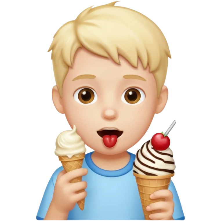 Kid eating ice cream emoji