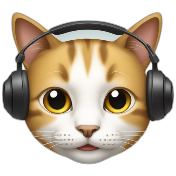 Cat weering headphones  emoji