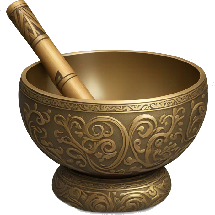 ornate Tibetan Singing bowl with stick emoji