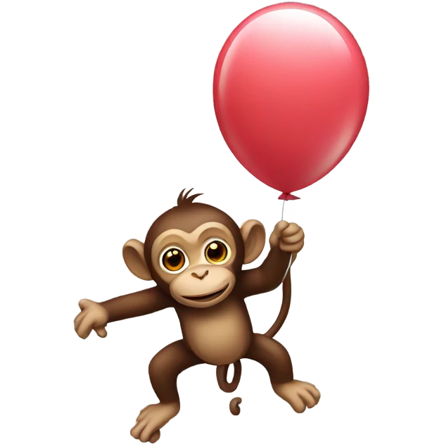 Monkey flying with balloon emoji