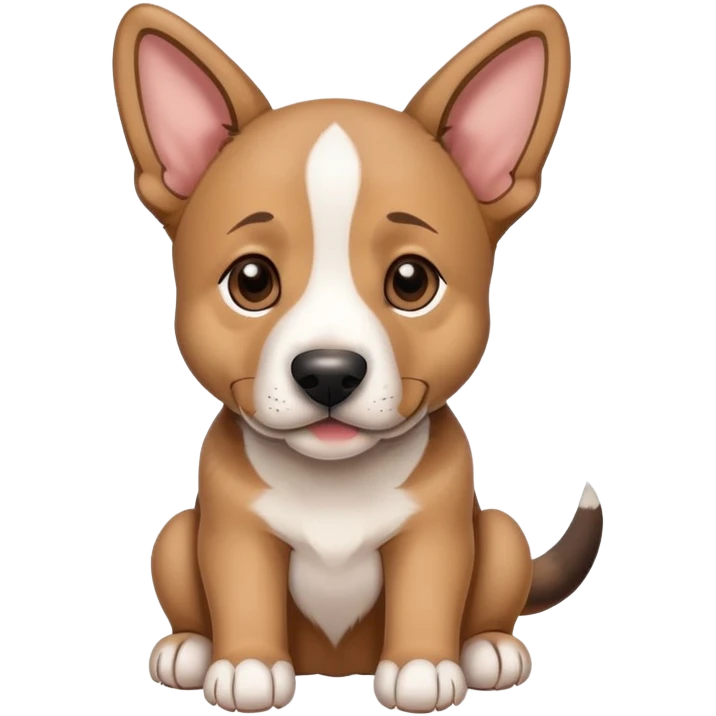 German Shepherd and pit bull mixed puppy with floppy ears emoji